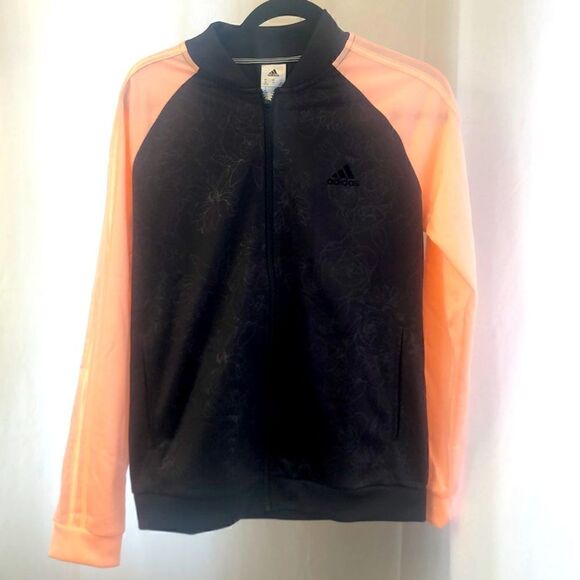 Adidas women’s embossed print light jacket. Full zip climate jacket - Picture 1 of 12